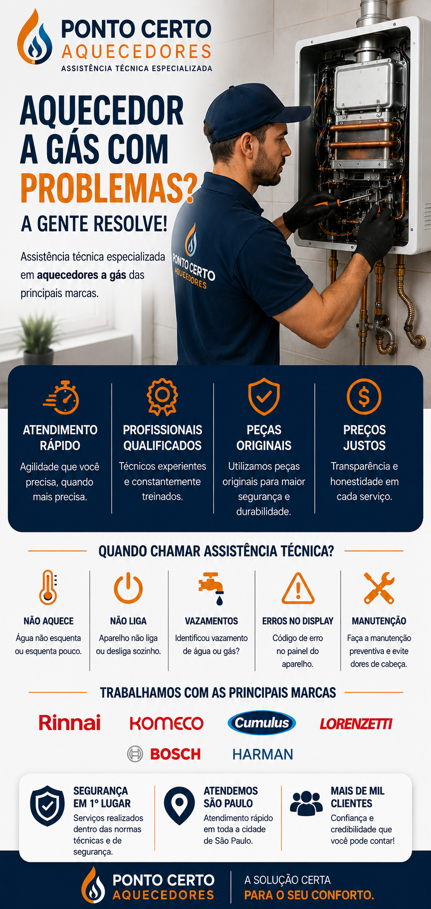 Assistência técnica de aquecedores a gás em São Paulo