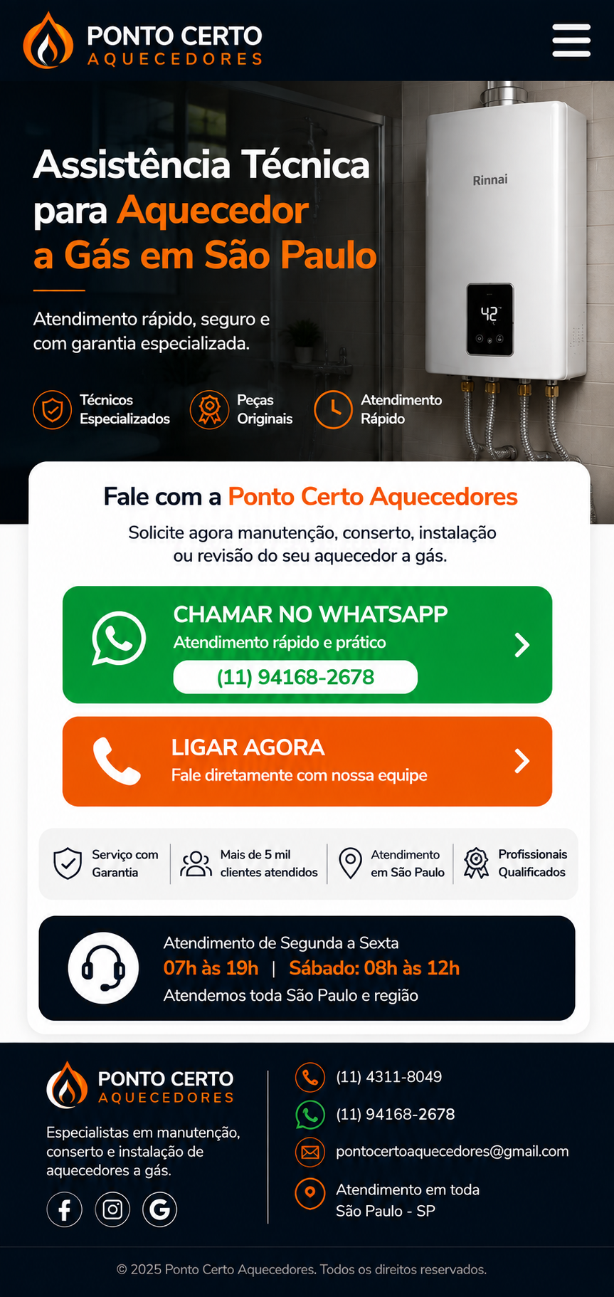 ponto certo aquecedores a gás